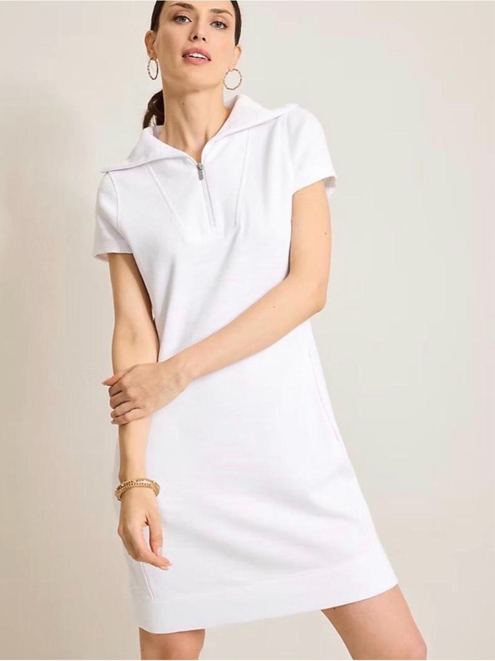 Tommy Bahama White Short-Sleeve Hooded Swim Coverup